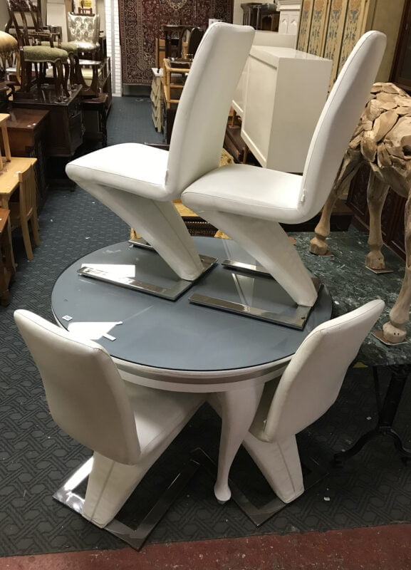 DESIGNER TABLE & FOUR CHAIRS Southgate Auction Rooms