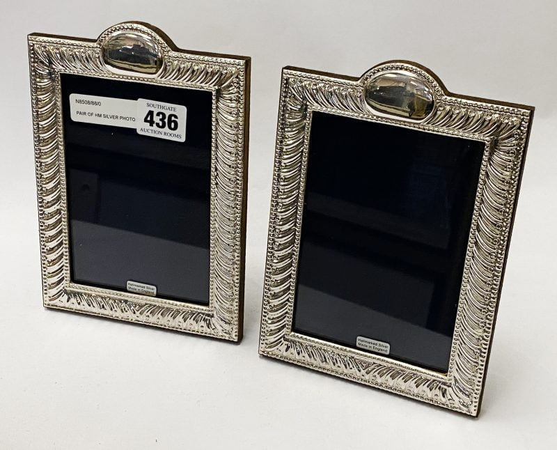PAIR OF HM SILVER PHOTO FRAMES Southgate Auction Rooms