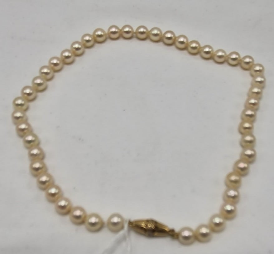 Vintage 14K Gold Pearl Bracelet Cultured Pearls Pearl Clasp - Etsy Israel