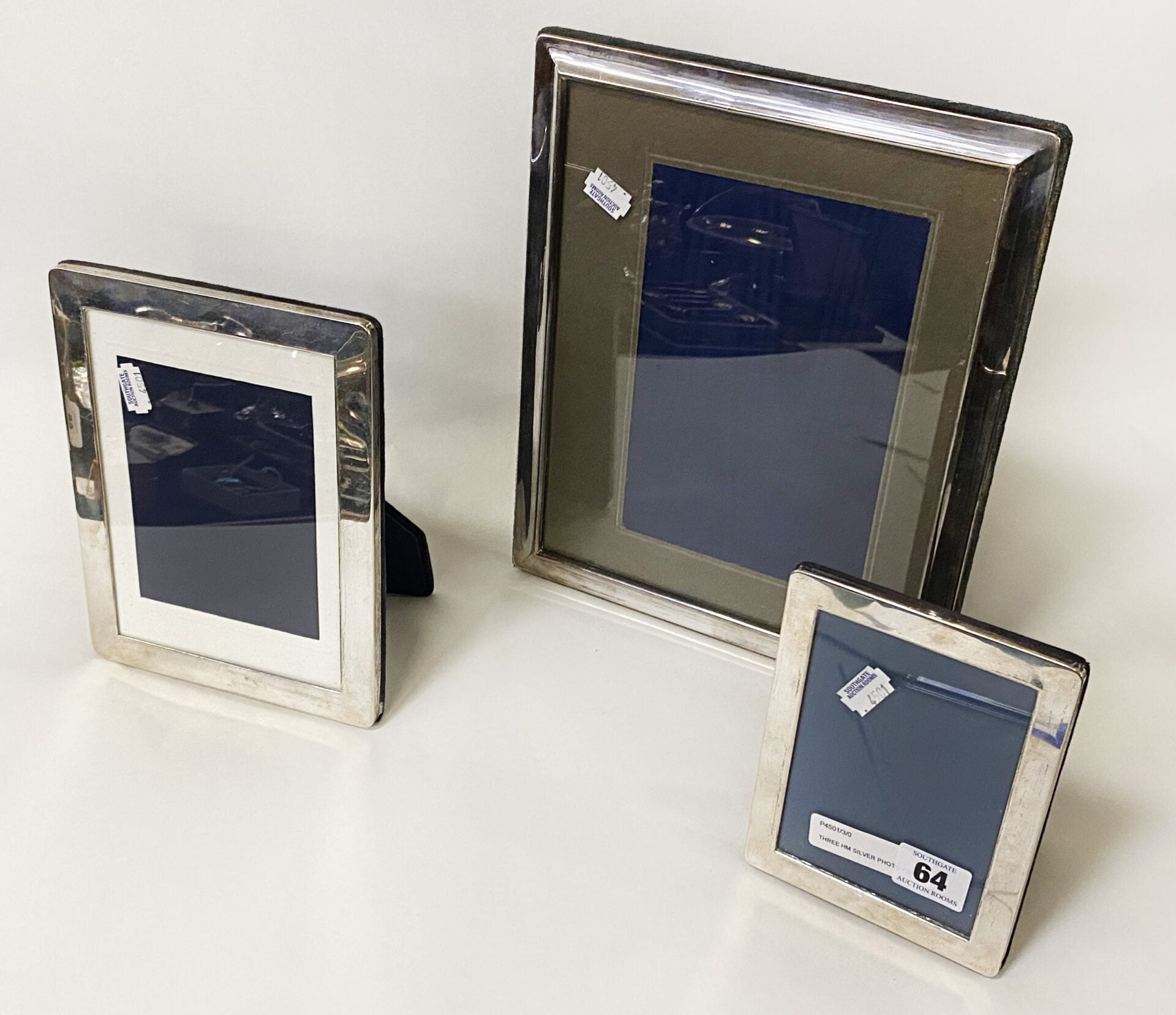 THREE HM SILVER PHOTO FRAMES Southgate Auction Rooms