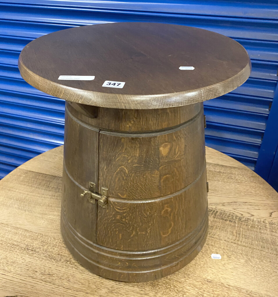OAK BARREL TABLE Southgate Auction Rooms