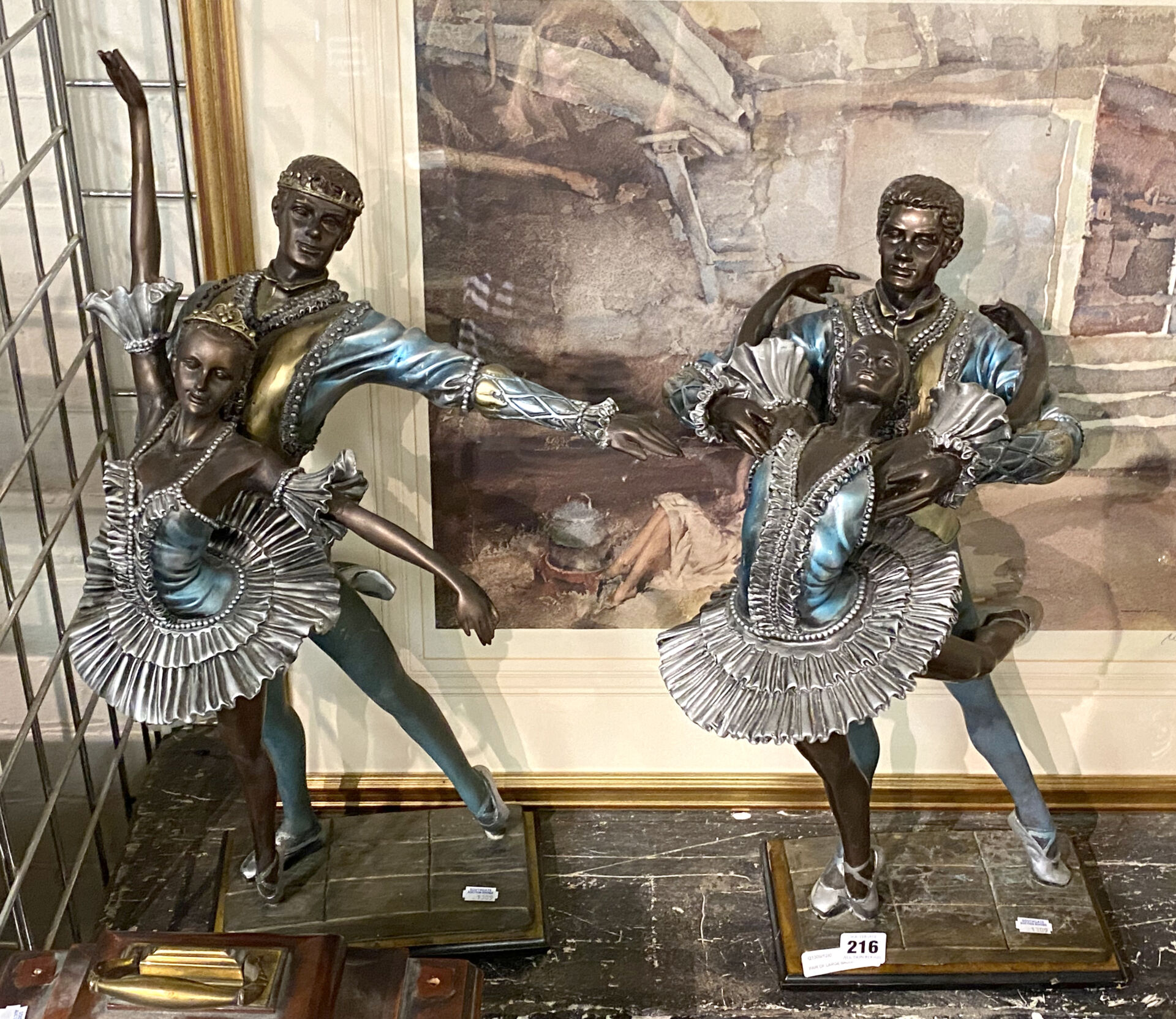 PAIR OF LARGE BALLET FIGURES A/F 53CMS (SMALLEST) APPROX - Southgate ...
